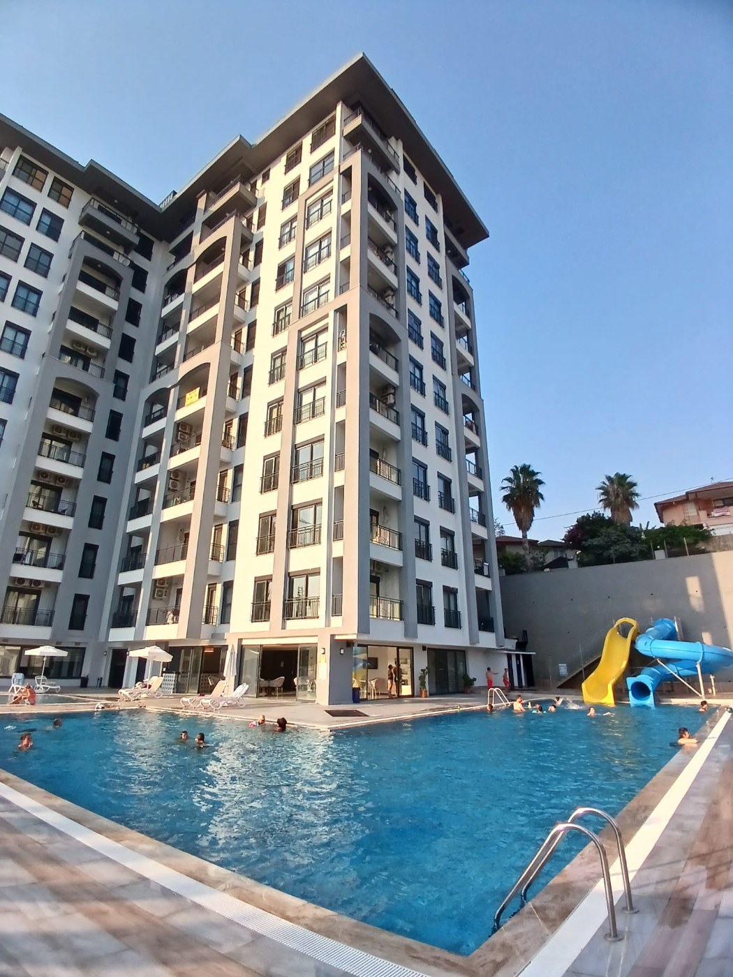 <p>For Sale: Avsallar, Alanya. Located within walking distance of the best sandy beaches.</p>

<p>A new luxury hotel-style complex. Short-term rental permit included.</p>

<p>Complex amenities:</p>

<p>- Outdoor, indoor, and children's swimming pools</p>

<p>- Water slides</p>

<p>- Play areas for children and adults</p>

<p>- BBQ area</p>

<p>- Garden and green spaces</p>

<p>- Gazebos/relaxation areas</p>

<p>- Fitness center</p>

<p>- Tennis court</p>

<p>- Sauna</p>

<p>- Turkish bath (hammam)</p>

<p>- Roman steam room</p>

<p>- 24/7 security</p>

<p>- Parking</p>

<p>1- and 2-bedroom apartments available on various floors. Views include mountains, nature, and the sea.</p>

<p>Apartment prices vary based on the floor and the view.</p>

<p>1+1, 1st floor: &euro;81,500 (+ &euro;10,000 for furniture and appliances)</p>

<p>1+1, 2nd floor: &euro;85,000</p>

<p>1+1, 2nd floor: &euro;84,500</p>

<p>1+1, 2nd floor: &euro;86,000</p>

<p>1+1, 3rd floor: &euro;82,500</p>

<p>1+1, 3rd floor: &euro;87,000</p>

<p>1+1, 4th floor: &euro;84,500</p>

<p>2+1, 4th floor: &euro;122,500 (+ &euro;12,500 for furniture and appliances)</p>

<p>1+1, 5th floor: &euro;88,000</p>

<p>1+1, 5th floor: &euro;90,000</p>

<p>1+1, 5th floor: &euro;92,000</p>

<p>2+1, 8th floor: &euro;146,000</p>

<p>1+1, 9th floor: &euro;98,500</p>

<p>2+1: &euro;153,000</p>
