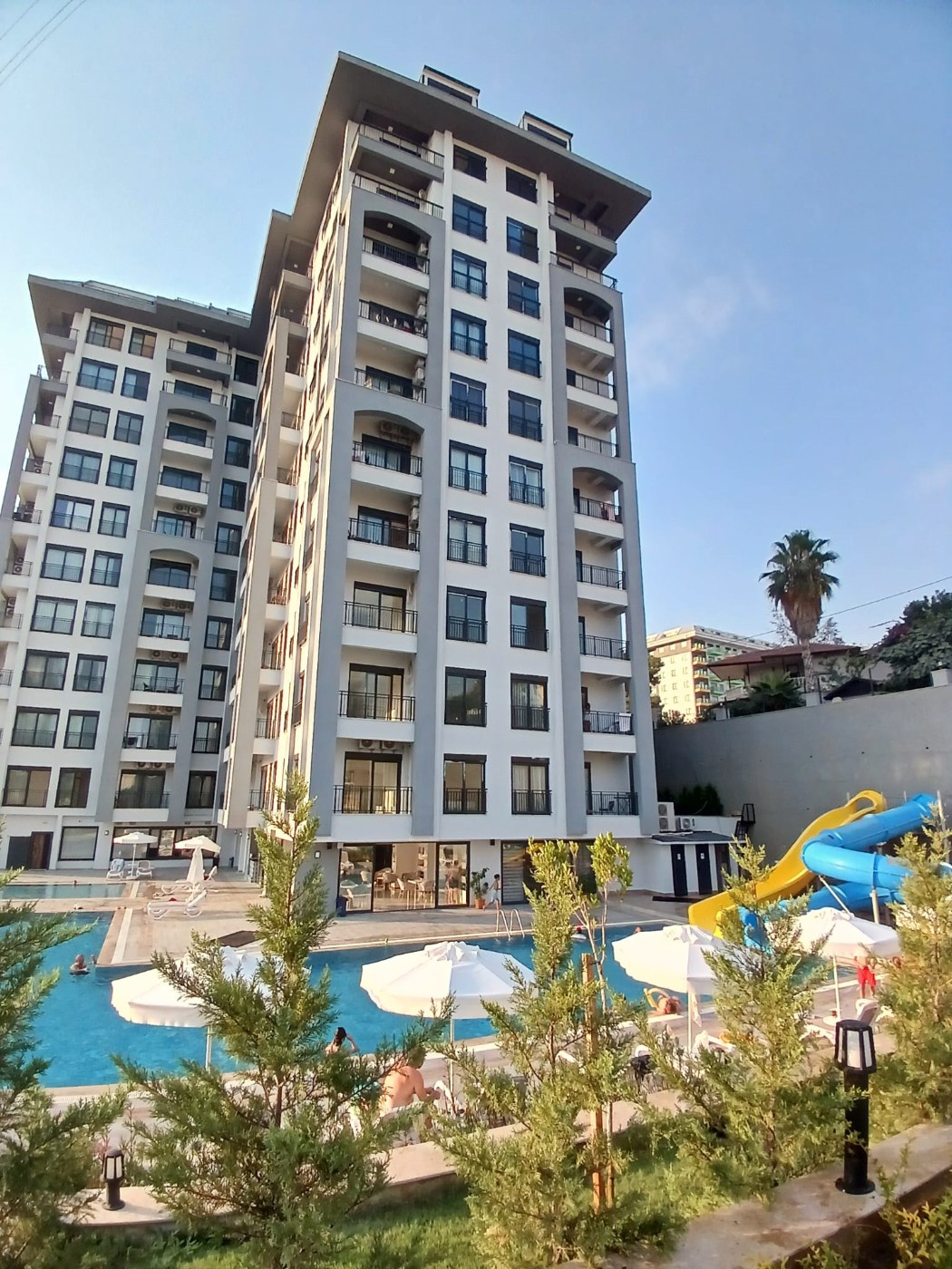 <p>For Sale: Avsallar, Alanya. Located within walking distance of the best sandy beaches.</p>

<p>A new luxury hotel-style complex. Short-term rental permit included.</p>

<p>Complex amenities:</p>

<p>- Outdoor, indoor, and children's swimming pools</p>

<p>- Water slides</p>

<p>- Play areas for children and adults</p>

<p>- BBQ area</p>

<p>- Garden and green spaces</p>

<p>- Gazebos/relaxation areas</p>

<p>- Fitness center</p>

<p>- Tennis court</p>

<p>- Sauna</p>

<p>- Turkish bath (hammam)</p>

<p>- Roman steam room</p>

<p>- 24/7 security</p>

<p>- Parking</p>

<p>1- and 2-bedroom apartments available on various floors. Views include mountains, nature, and the sea.</p>

<p>Apartment prices vary based on the floor and the view.</p>

<p>1+1, 1st floor: &euro;81,500 (+ &euro;10,000 for furniture and appliances)</p>

<p>1+1, 2nd floor: &euro;85,000</p>

<p>1+1, 2nd floor: &euro;84,500</p>

<p>1+1, 2nd floor: &euro;86,000</p>

<p>1+1, 3rd floor: &euro;82,500</p>

<p>1+1, 3rd floor: &euro;87,000</p>

<p>1+1, 4th floor: &euro;84,500</p>

<p>2+1, 4th floor: &euro;122,500 (+ &euro;12,500 for furniture and appliances)</p>

<p>1+1, 5th floor: &euro;88,000</p>

<p>1+1, 5th floor: &euro;90,000</p>

<p>1+1, 5th floor: &euro;92,000</p>

<p>2+1, 8th floor: &euro;146,000</p>

<p>1+1, 9th floor: &euro;98,500</p>

<p>2+1: &euro;153,000</p>
