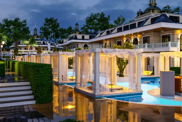 <p>PROJECT IS BEING BUILT IN THE INCEKUM REGION OF ALANYA.OUR PROJECT, WHİCH İS İN THE CONCEPT OF A 5-STAR HOTEL , THİS PROJECT LOCATED 2 KILOMETERS AWAY FROM THE SEA AND 21 KM AWAY FROM THE CİTY CENTER OF ALANYA. THE PROJECT CONSISTS OF 162 FLATS IN A TOTAL OF 12 BLOCKS, ALL BLOCKS WILL BE TWO FLOORS ON A LAND WHİCH İS 13.229 M2. THERE ARE 99 PCS OF 1 + 1 FLATS, 49 PCS OF 2 +1 FLATS, 4 PCS OF 3 + 1 FLATS, 8 PCS TO 4 + 1 FLATS,<br />
AND 2 PCS TO 5 + 1 FLATS OPTİONS İN THE COMPLEX:</p>

<ul>
	<li>Sauna</li>
	<li>Turkish Bath</li>
	<li>Spa Center</li>
	<li>Steam Room</li>
	<li>Fitness</li>
	<li>Reception</li>
	<li>Cafe</li>
	<li>Indoor Swimming Pool</li>
	<li>Outdoor Swimming Pool</li>
	<li>Pool Bar</li>
	<li>Lodge On The Pool S de</li>
	<li>Jacuzzi in The Pool</li>
	<li>Aqua Park</li>
	<li>Car park</li>
	<li>Mini Golf</li>
	<li>The Fire Pit</li>
	<li>Cinema Hall</li>
	<li>Karaoke Hall</li>
	<li>Indoor Children's Playground</li>
	<li>Outdoor Children's Playground</li>
	<li>300m2 &Agrave; la Carte Restaurant</li>
	<li>Basketball Court</li>
	<li>A Pool For Pets</li>
	<li>Playground For Pets</li>
	<li>Ornamental Pool</li>
	<li>Relaxing Area</li>
	<li>Barbecue Area</li>
	<li>Decorative Garden</li>
	<li>Private Beach</li>
	<li>Electric Vehicle Charging Station</li>
	<li>2 Year Rental Guarantee</li>
	<li>Paid Transfer Service</li>
	<li>House Keeper</li>
	<li>Shuttle Service To The Sea</li>
	<li>Shuttle Service To Alanya City Center</li>
	<li>Camera And 24/7 Security Services</li>
	<li>Generator</li>
	<li>Market</li>
	<li>Doctor's Office</li>
	<li>Rent a Car</li>
	<li>Automatic Car Plate Recognition</li>
	<li>Underfloor Heat ng (Electric )</li>
	<li>Lacquered Furn ture (Kitchen Furn ture, Doors, Cab nets)</li>
	<li>Island Kitchen in Duplex Apartments</li>
	<li>Two-Storey Aluminum Pvc Insulated Windows</li>
	<li>Sound And Thermal Insulat on</li>
	<li>Hilton Bath</li>
	<li>Ceiling Height of 3 Meters</li>
	<li>Smart Home System</li>
</ul>
