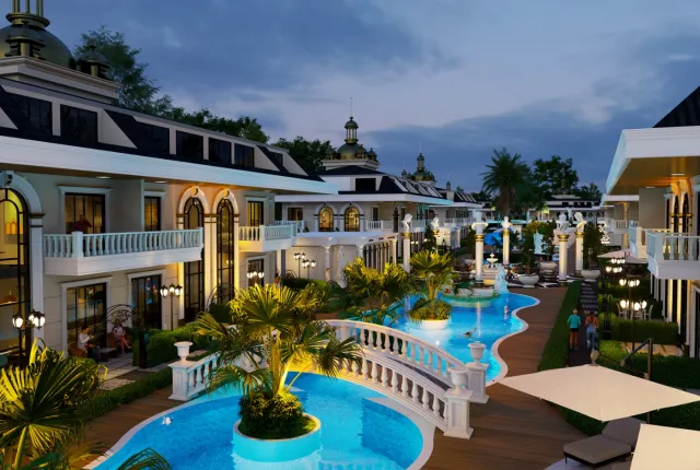 <p>PROJECT IS BEING BUILT IN THE INCEKUM REGION OF ALANYA.OUR PROJECT, WHİCH İS İN THE CONCEPT OF A 5-STAR HOTEL , THİS PROJECT LOCATED 2 KILOMETERS AWAY FROM THE SEA AND 21 KM AWAY FROM THE CİTY CENTER OF ALANYA. THE PROJECT CONSISTS OF 162 FLATS IN A TOTAL OF 12 BLOCKS, ALL BLOCKS WILL BE TWO FLOORS ON A LAND WHİCH İS 13.229 M2. THERE ARE 99 PCS OF 1 + 1 FLATS, 49 PCS OF 2 +1 FLATS, 4 PCS OF 3 + 1 FLATS, 8 PCS TO 4 + 1 FLATS,<br />
AND 2 PCS TO 5 + 1 FLATS OPTİONS İN THE COMPLEX:</p>

<ul>
	<li>Sauna</li>
	<li>Turkish Bath</li>
	<li>Spa Center</li>
	<li>Steam Room</li>
	<li>Fitness</li>
	<li>Reception</li>
	<li>Cafe</li>
	<li>Indoor Swimming Pool</li>
	<li>Outdoor Swimming Pool</li>
	<li>Pool Bar</li>
	<li>Lodge On The Pool S de</li>
	<li>Jacuzzi in The Pool</li>
	<li>Aqua Park</li>
	<li>Car park</li>
	<li>Mini Golf</li>
	<li>The Fire Pit</li>
	<li>Cinema Hall</li>
	<li>Karaoke Hall</li>
	<li>Indoor Children's Playground</li>
	<li>Outdoor Children's Playground</li>
	<li>300m2 &Agrave; la Carte Restaurant</li>
	<li>Basketball Court</li>
	<li>A Pool For Pets</li>
	<li>Playground For Pets</li>
	<li>Ornamental Pool</li>
	<li>Relaxing Area</li>
	<li>Barbecue Area</li>
	<li>Decorative Garden</li>
	<li>Private Beach</li>
	<li>Electric Vehicle Charging Station</li>
	<li>2 Year Rental Guarantee</li>
	<li>Paid Transfer Service</li>
	<li>House Keeper</li>
	<li>Shuttle Service To The Sea</li>
	<li>Shuttle Service To Alanya City Center</li>
	<li>Camera And 24/7 Security Services</li>
	<li>Generator</li>
	<li>Market</li>
	<li>Doctor's Office</li>
	<li>Rent a Car</li>
	<li>Automatic Car Plate Recognition</li>
	<li>Underfloor Heat ng (Electric )</li>
	<li>Lacquered Furn ture (Kitchen Furn ture, Doors, Cab nets)</li>
	<li>Island Kitchen in Duplex Apartments</li>
	<li>Two-Storey Aluminum Pvc Insulated Windows</li>
	<li>Sound And Thermal Insulat on</li>
	<li>Hilton Bath</li>
	<li>Ceiling Height of 3 Meters</li>
	<li>Smart Home System</li>
</ul>
